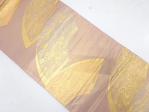 地紙に波・梅模様織り出し　袋帯